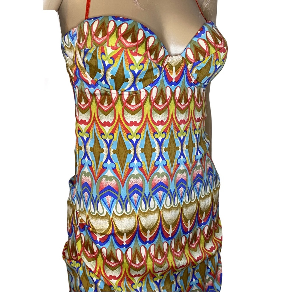 Nicole Miller multicolored silk/spandex dress sz 4 - Picture 4 of 9